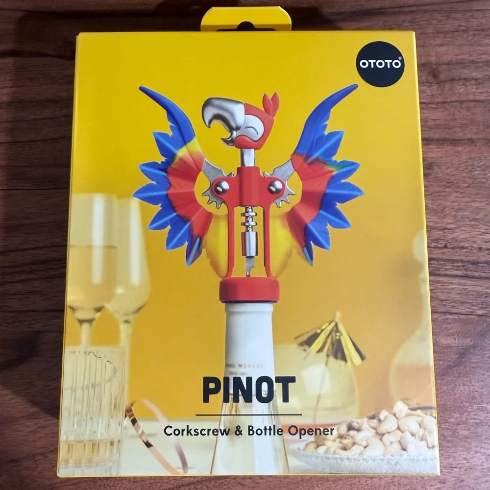 OTOTO Steel & Silicone Pinot Parrot Wine Opener | Brand New‎